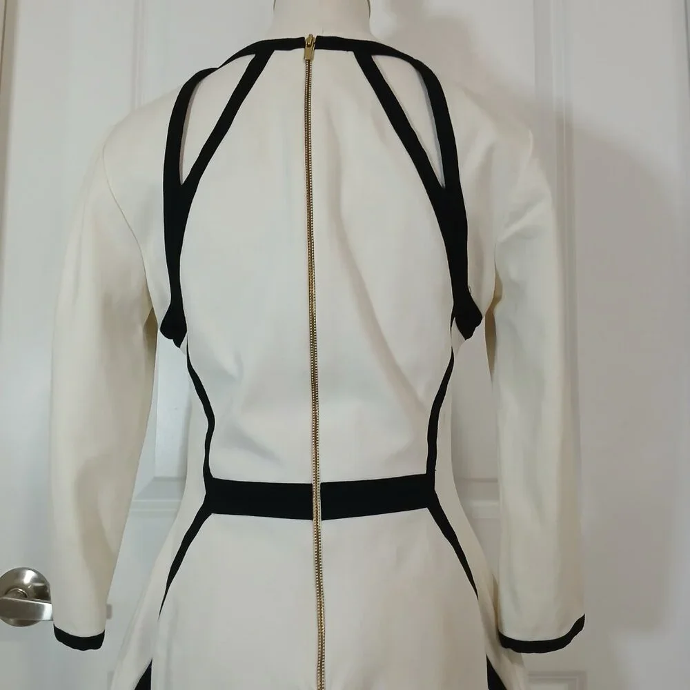 Banana Republic Trim Sheath Dress Women’s Size 8 Cream Black - Like New - Picture 7 of 8
